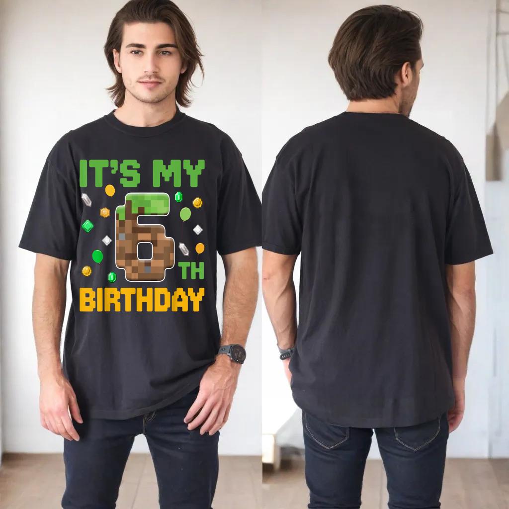 Birthday Boy It's My 6th Birthday Gamer Pixel Number