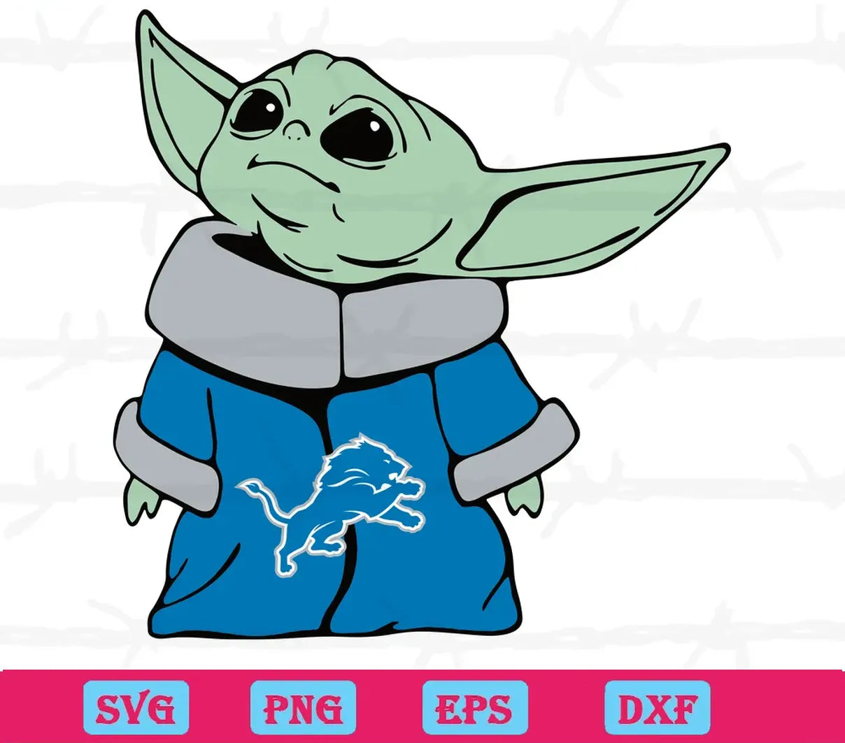 Detroit Lions Nfl Baby Yoda Star Wars, Svg Png Eps Dxf