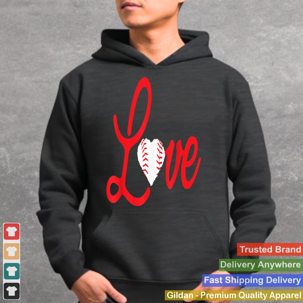 Love Baseball With Baseball Heart Graphic For Baseball Fans