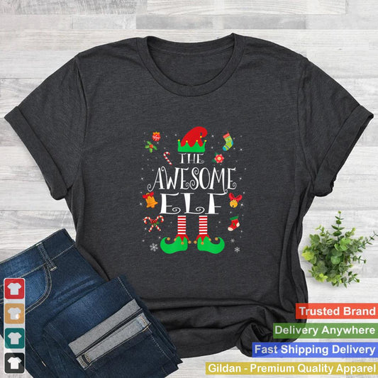 Awesome ELF Funny Christmas Family Matching Group Ugly T Shirt