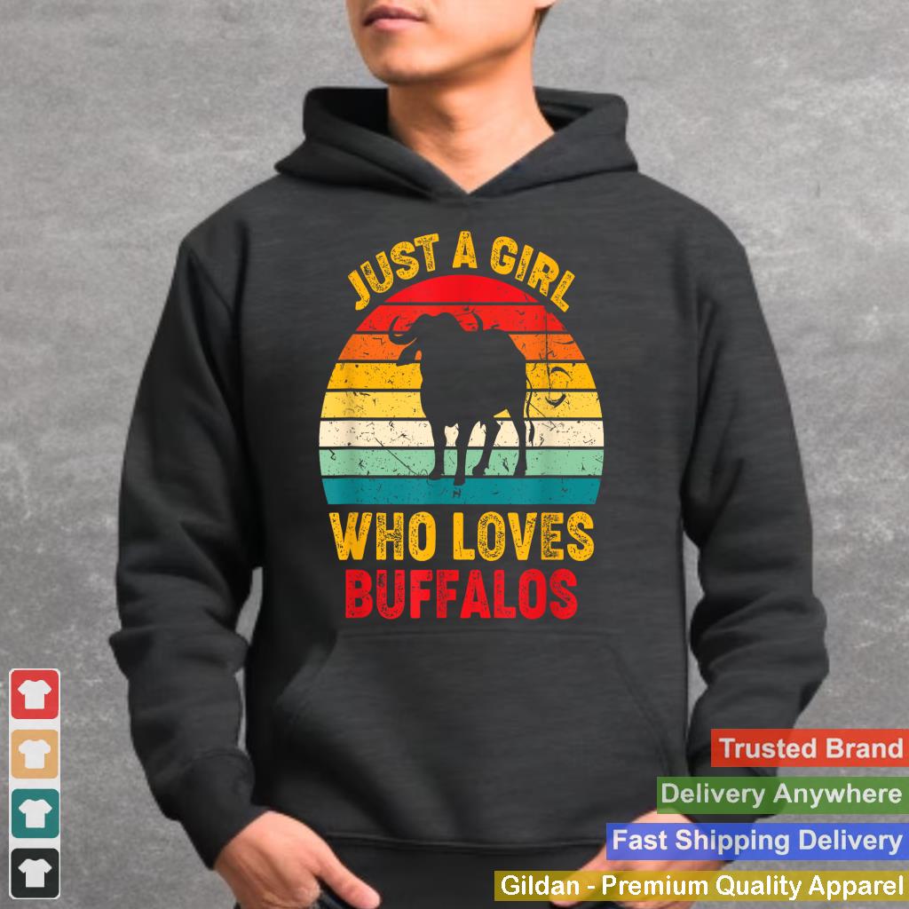 Just A Girl Who Loves Buffalos Retro Sunset Buffalo Lovers