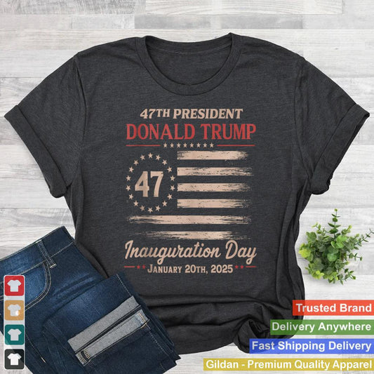 Trump Inauguration Day 2025 Retro USA Flag Tee Tank Top