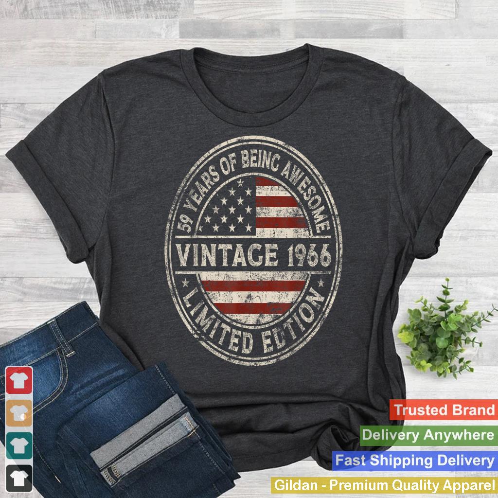 59th Birthday Vintage 1966 Limited Edition American Flag