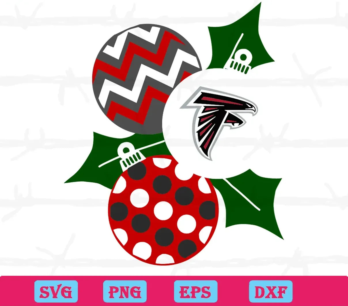 Falcons Christmas Ornaments, Svg Png Dxf Eps Cricut Silhouette