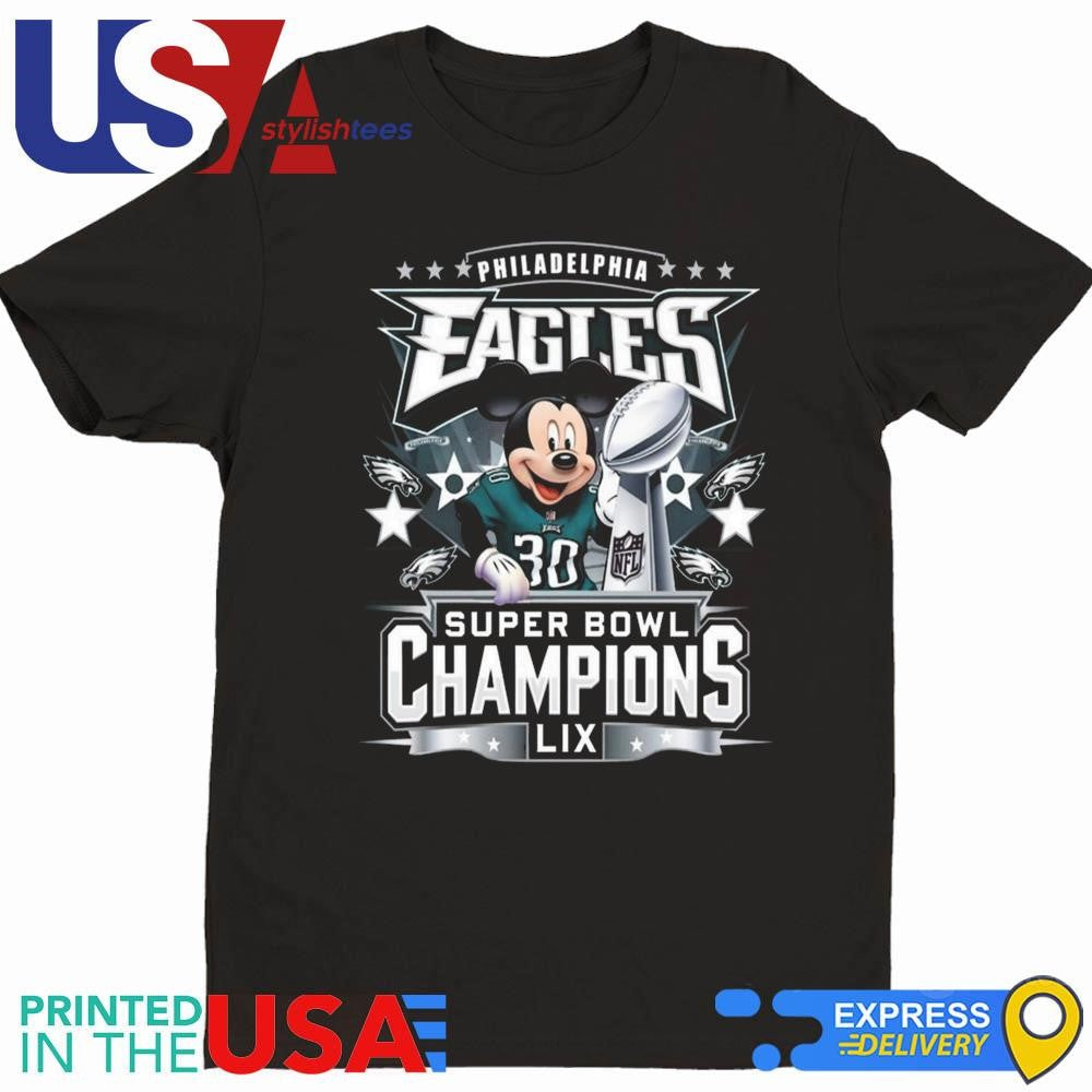 Philadelphia Eagles X Mickey Super Bowl Champions LIX 2025 Shirt