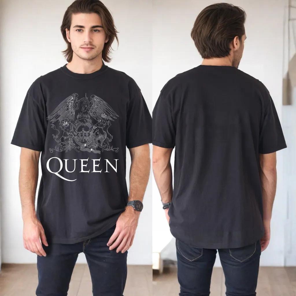 Queen Official Classic Crest Logo White Short Sleeve