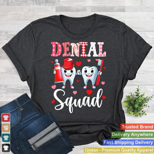 Dental Squad Cute Tools Valentine Hearts Proud Job Team