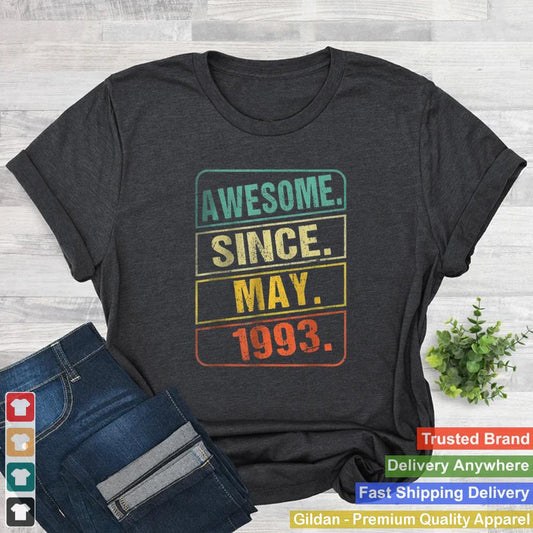 Awesome Since May 1993 Vintage 29 Year Old 29th Birthday T Shirt