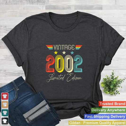 20 Years Old Vintage 2002 20th Birthday Gift Limited Edition T Shirt B0B1BTK9XW