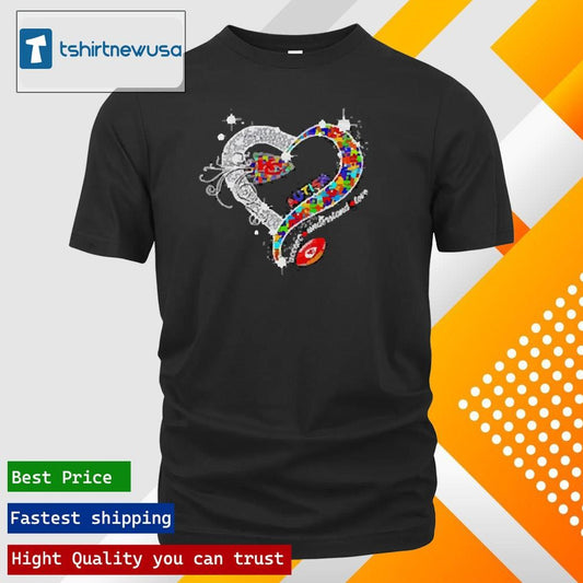 Best Heart Kansas City Chiefs Autism accept understand love 2024 T Shirt and Long Sleeved