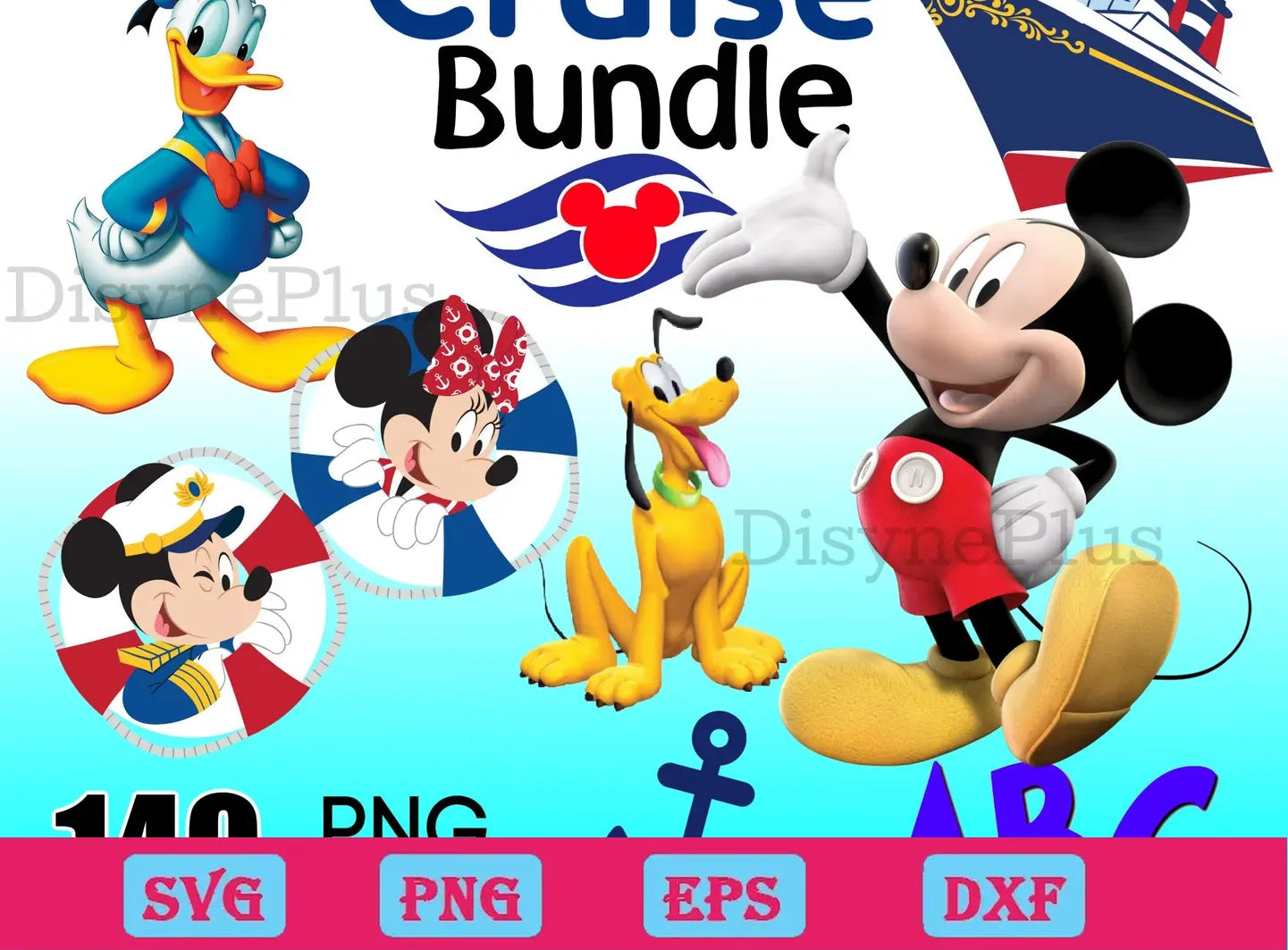 140 files Bundle Disney Mickey Cruise Png