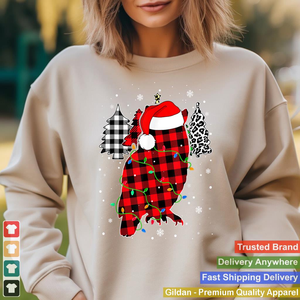 Xmas Owl Animals Christmas Buffalo Plaid Leopard