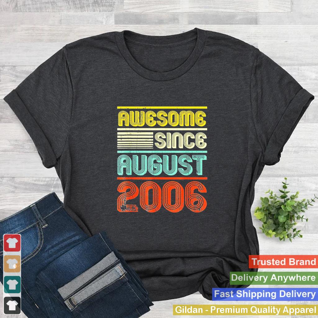 Awesome since august 2006 vintage 13th birthday shirt