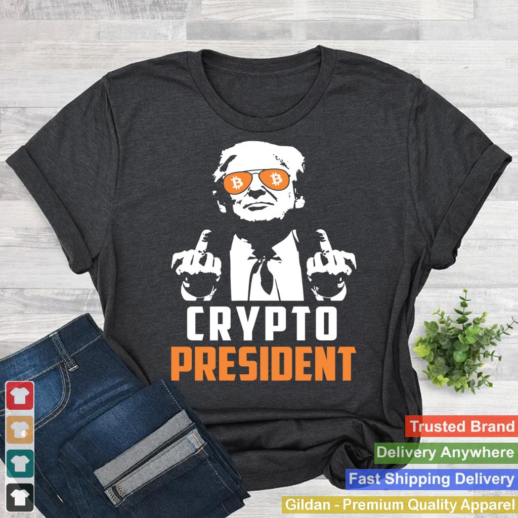 Trump Crypto President Funny MAGA Bitcoin American Flag