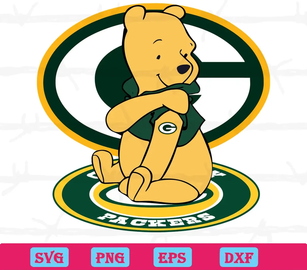 Winnie The Pooh Green Bay Packers Nfl Football, Downloadable Files