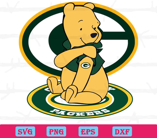 Winnie The Pooh Green Bay Packers Nfl Football, Downloadable Files