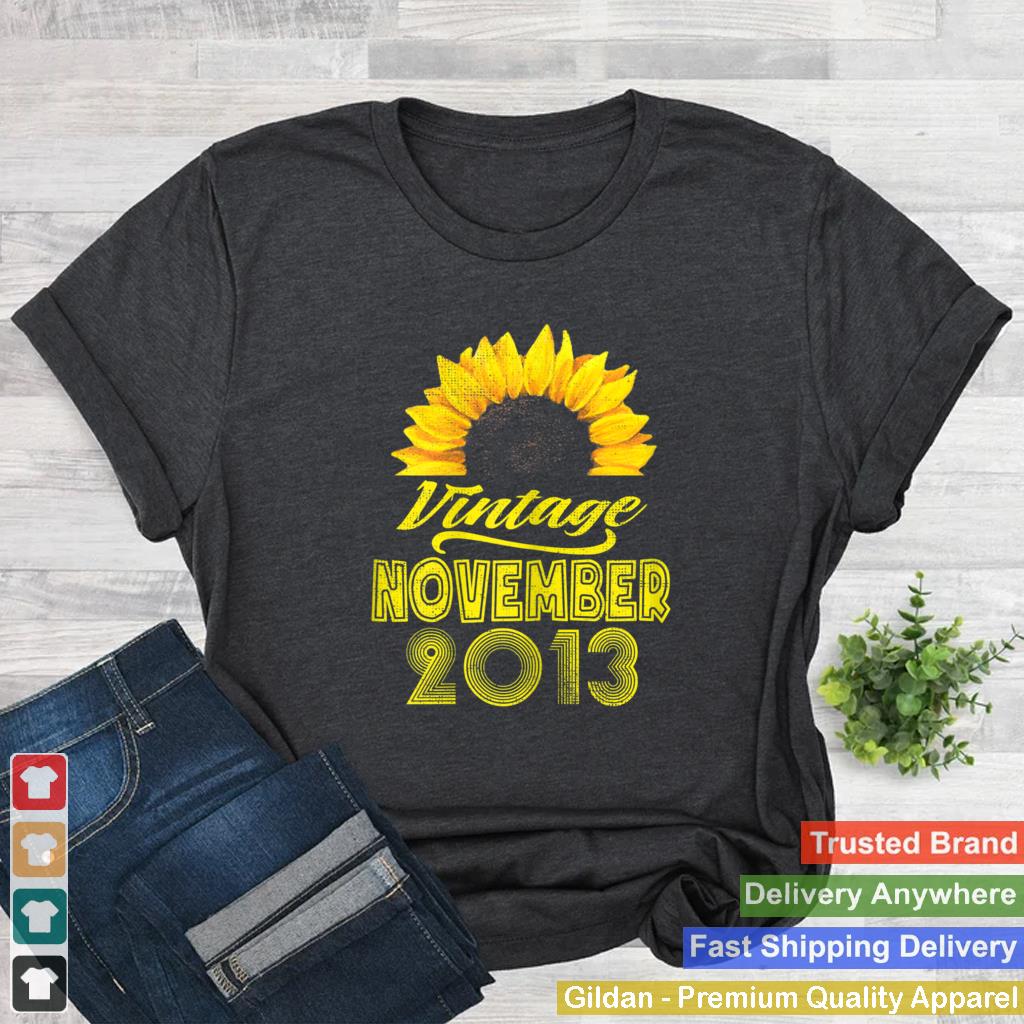 Apparel Sunflower Vintage November 2013 8 Birthday T Shirt