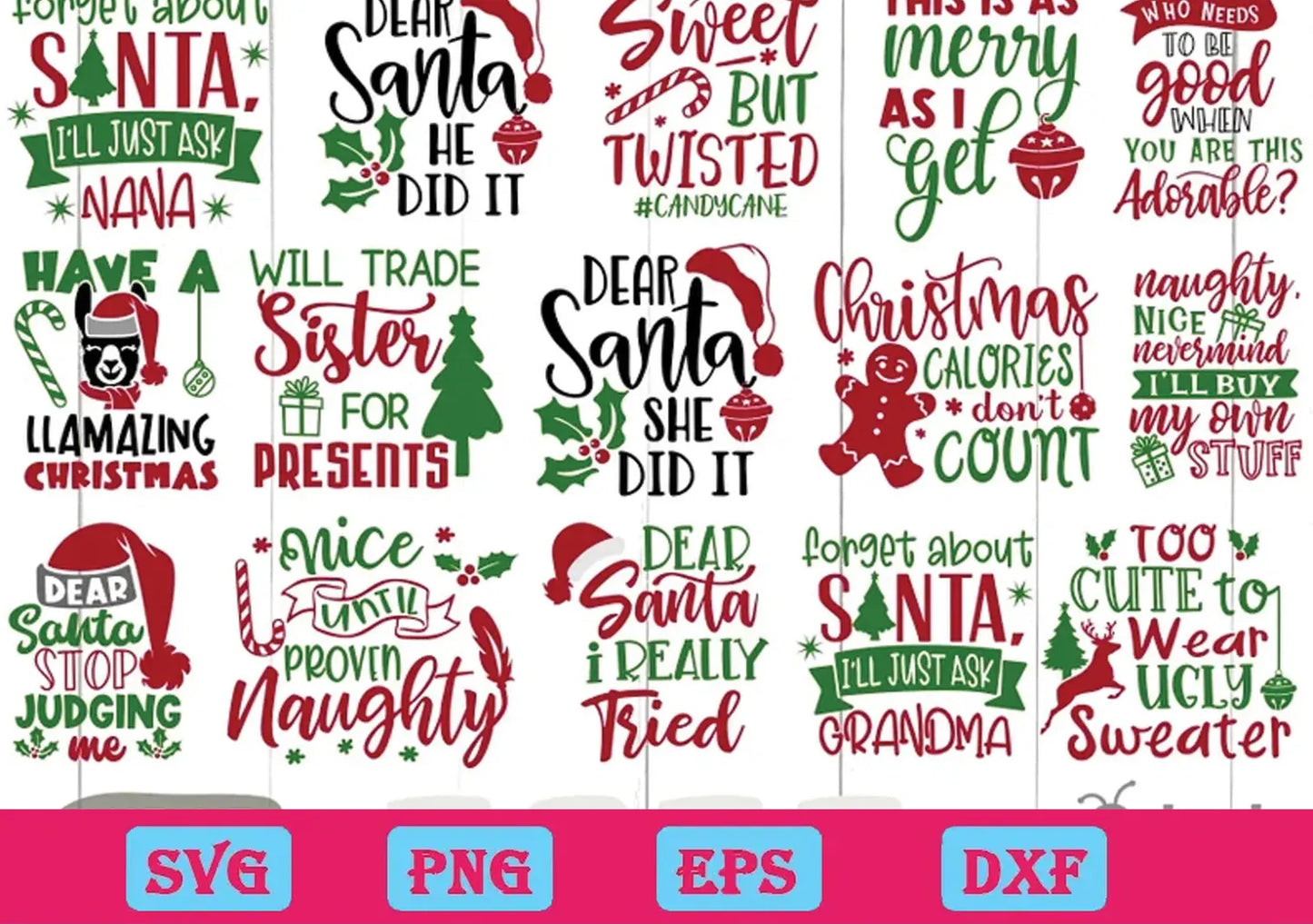 30 Files Bundle Funny Christmas Svg