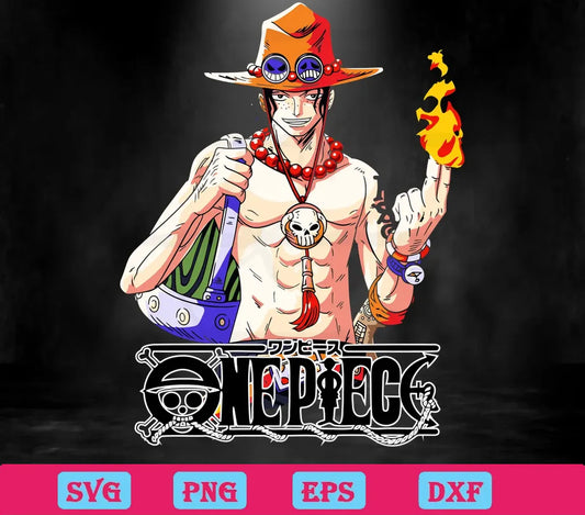 Portgas D. Ace One Piece Anime, Svg Files For Crafting And Diy Projects