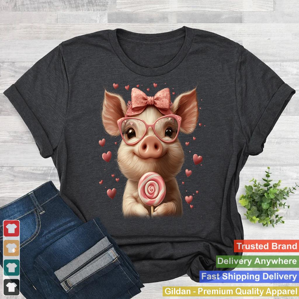 Cute Pig Valentine's Day Pink Heart for Animals Lover