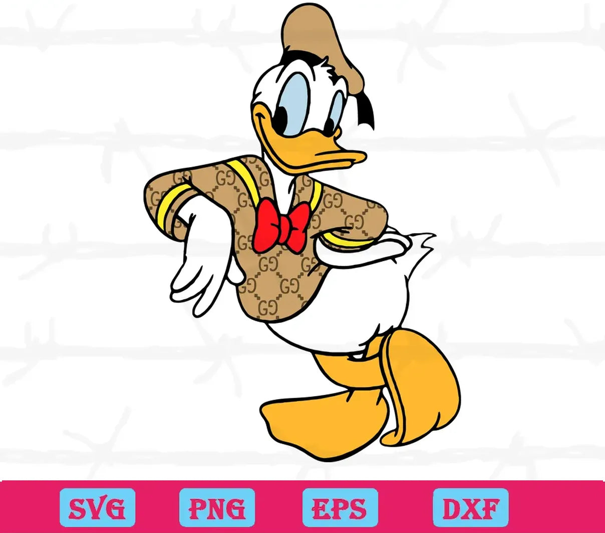 Gucci Donald Duck Clipart, Svg Png Dxf Eps Cricut Silhouette