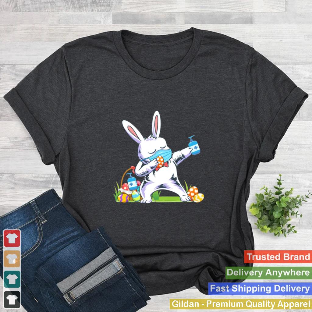 2021 dabbing easter bunny wearing mask shirt