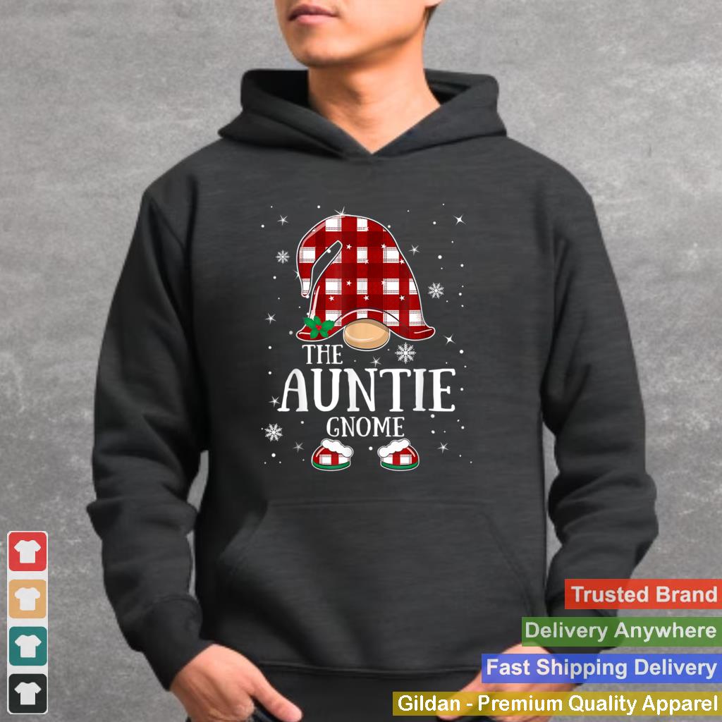 Auntie Gnome Buffalo Plaid Matching Family Christmas Pajama T Shirt 1