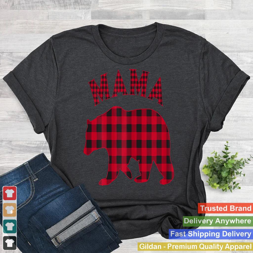 Womens Mama Bear Red Plaid Christmas Buffalo Pajama Gift