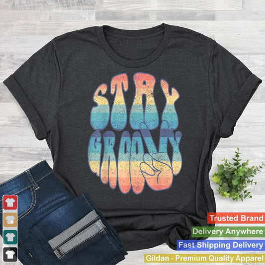 Stay Groovy and Peace Retro Vintage 70's style