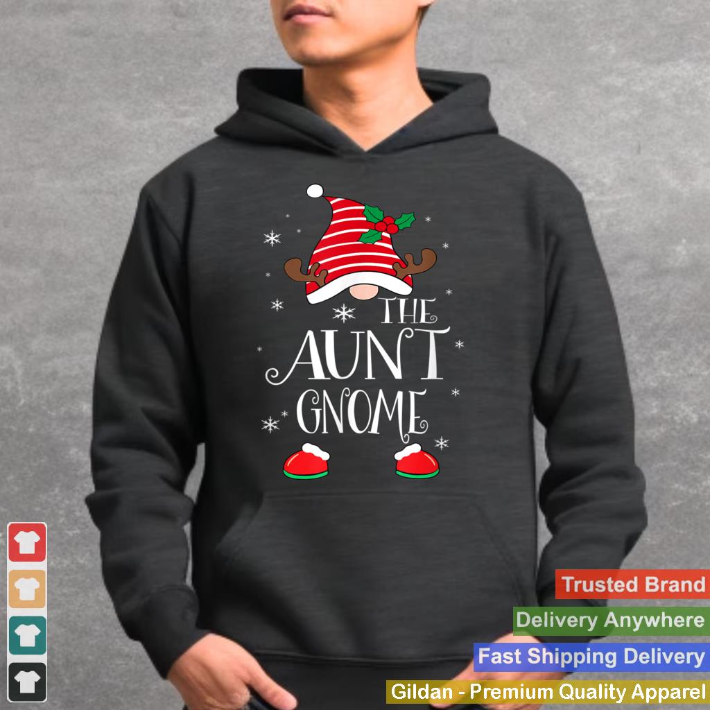 Aunt Gnome Reindeer Christmas Cute Gnome Family Ugly Xmas T Shirt