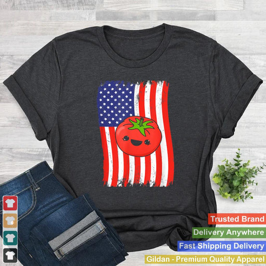 American Flag Kawaii Tomato Shirt