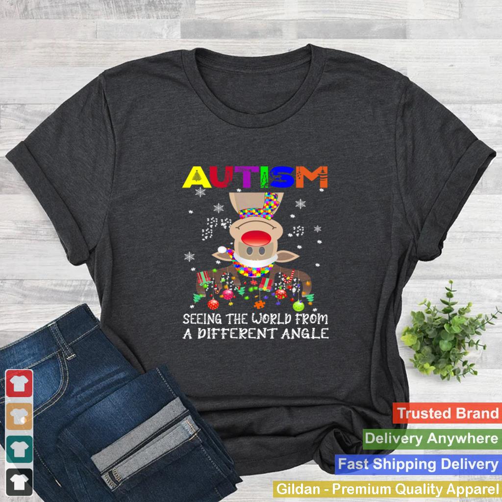 Autism Reindeer Seeing The World From A Different Angle Christmas Shirt