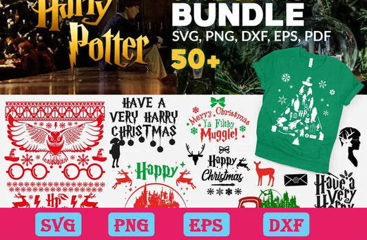 50+ Harry Potter Christmas Svg