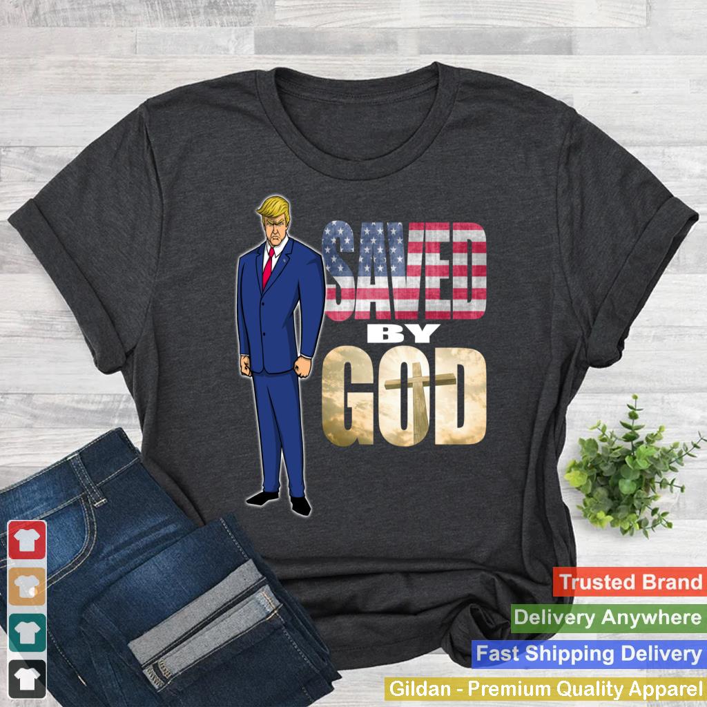 Trump Saved By God Vintage Design with Retro American Flag