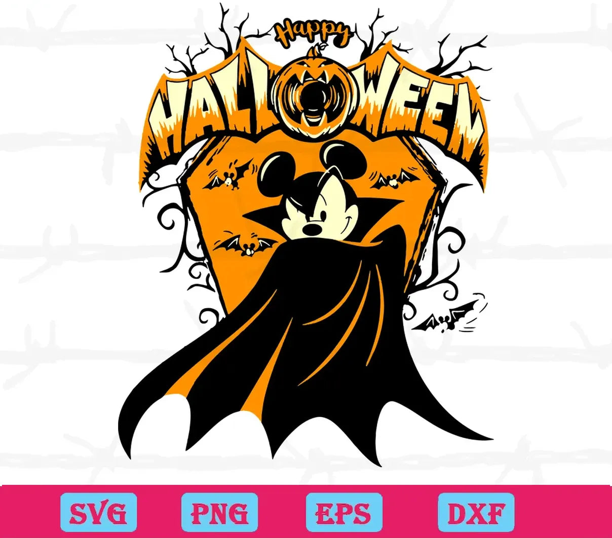 Disney Halloween Mickey Vampire, Svg File Formats