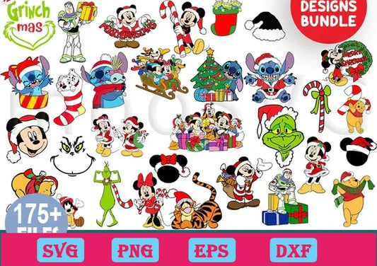 175 Disney Mega Bundle Christmas SVG