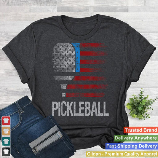 US Flag Pickleball Player Paddleball Lover