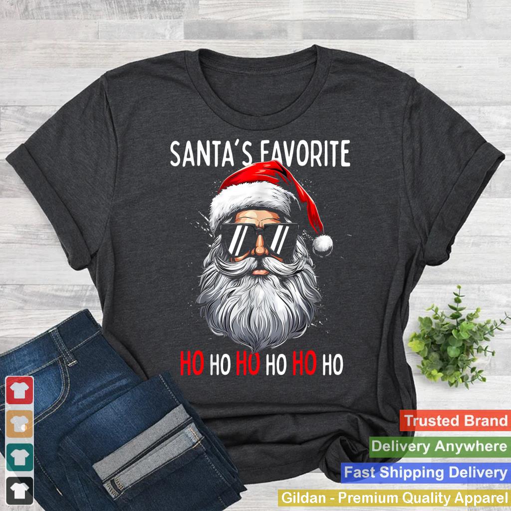 Funny Santa's Favorite Ho Christmas Red Plaid Buffalo Pajama_1