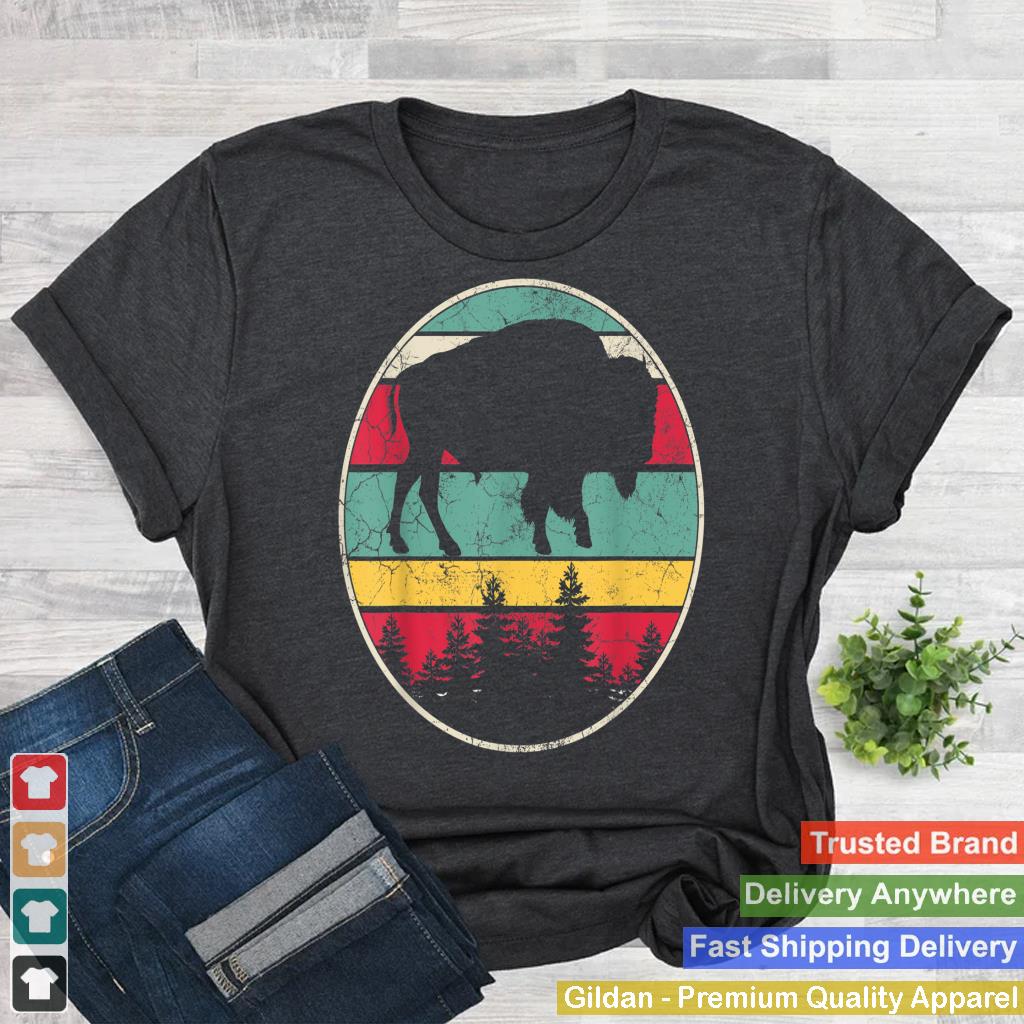 Distressed Buffalo Retro Bison Animal Lover Men Women Dad