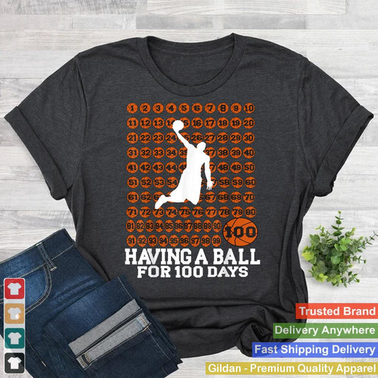 100th day of school shirt Basketball 100th Day Balls Boys