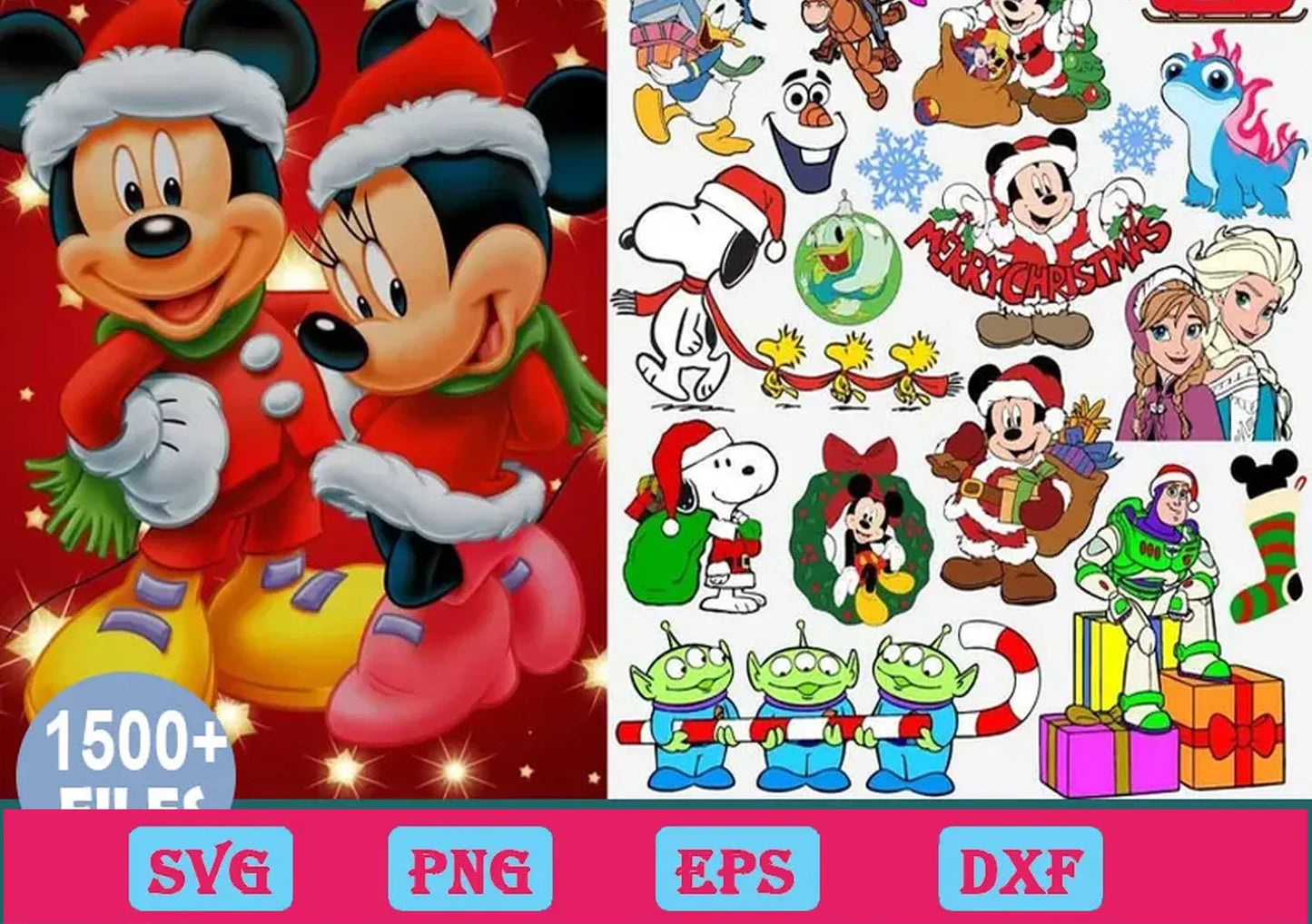 1500+ Mega Bundle Disney Christmas SVG