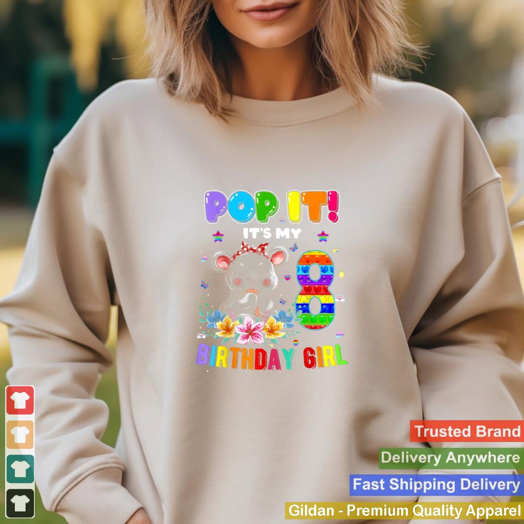 Im 8 Years Old 8th Birthday Koala Girls Pop It Shirt