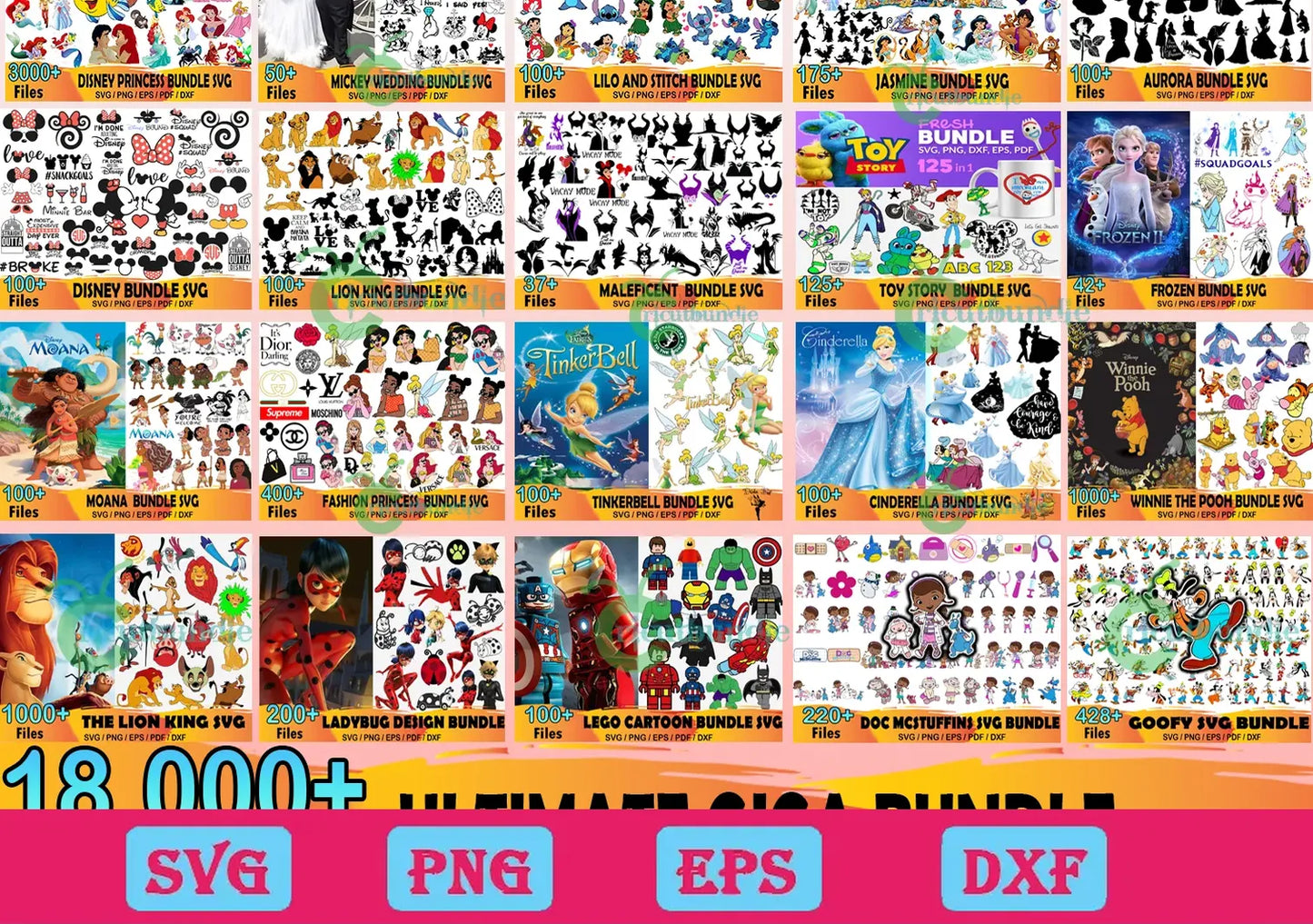 18000+ Disney Svg Bundle