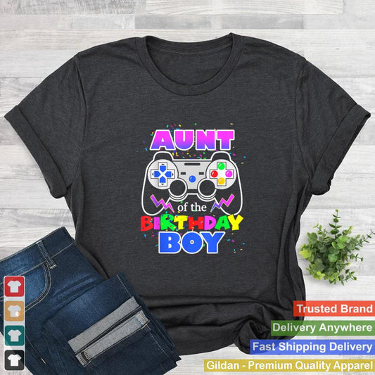 Aunt of the Birthday Boy Video Gamer Birthday Party Auntie shirt