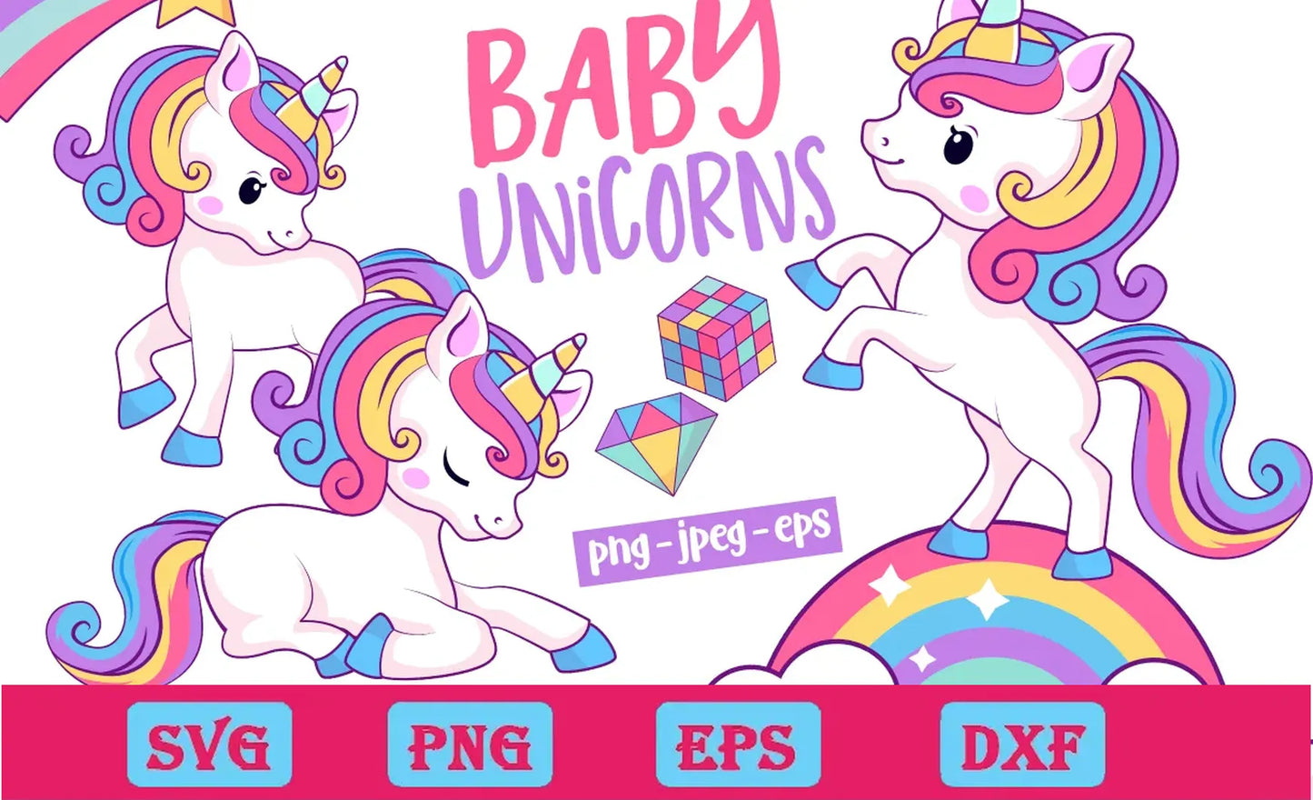 Baby Magical Unicorns Graphic Png