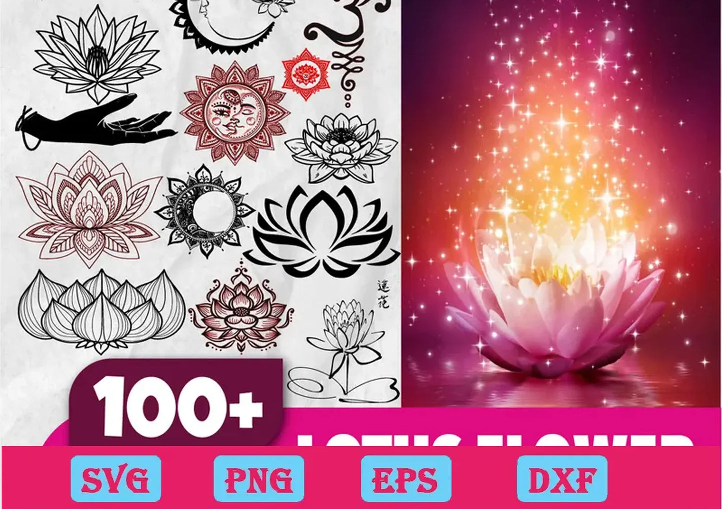 100+ Lotus Flower svg Bunle