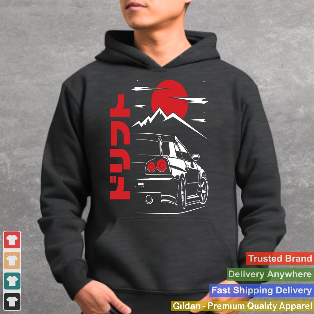 JDM Tokyo Japan Drift Race Car Tuning Retro Vintage Graphic Pullover Hoodie