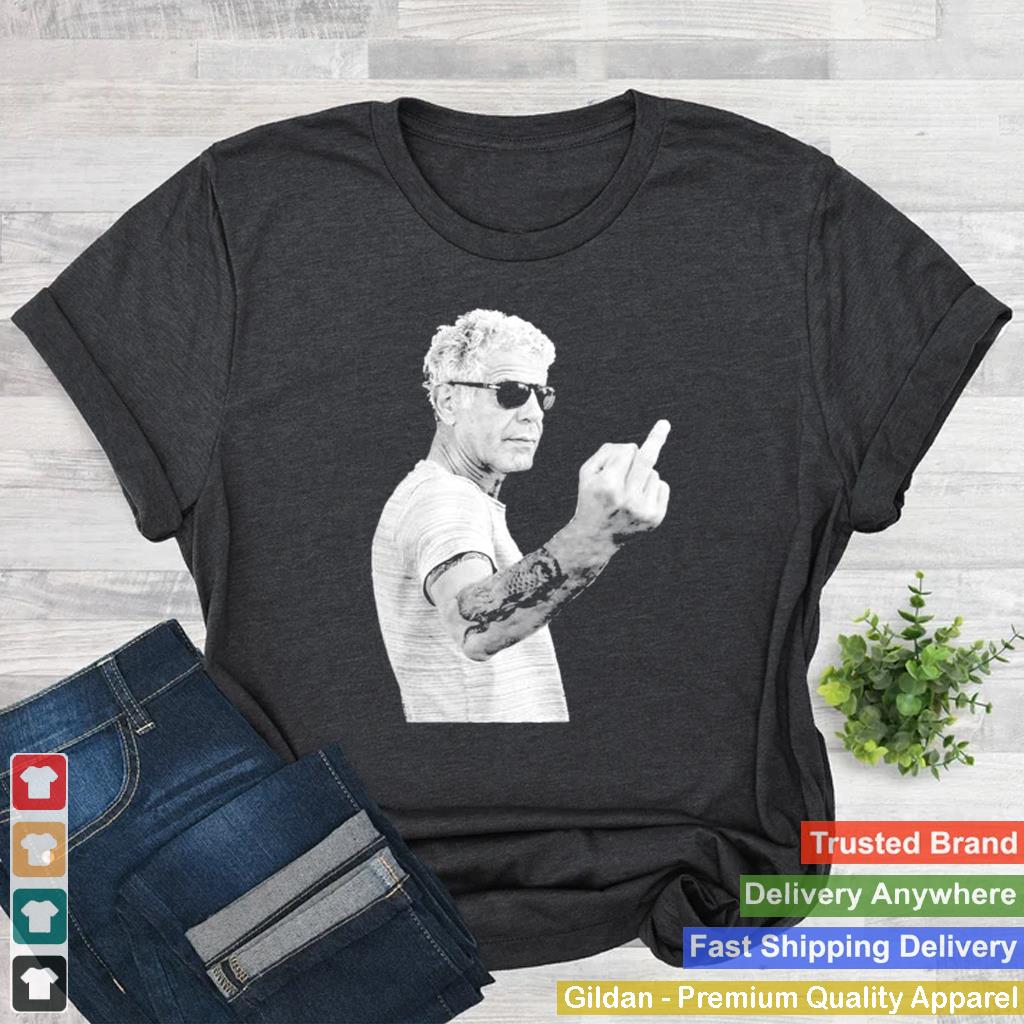 Anthony Bourdain middle finger fuck shirt