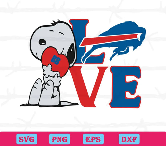 Snoopy Love Buffalo Bills, High-Quality Svg Files