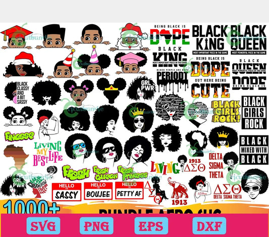 1000+ Bundle Afro Svg